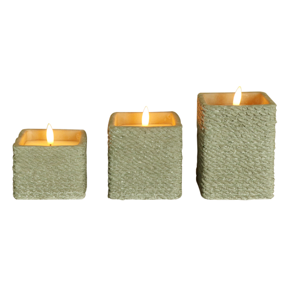 Pinangunahan ang 3d wick flameless candle na may remote para sa dekorasyon sa bahay
