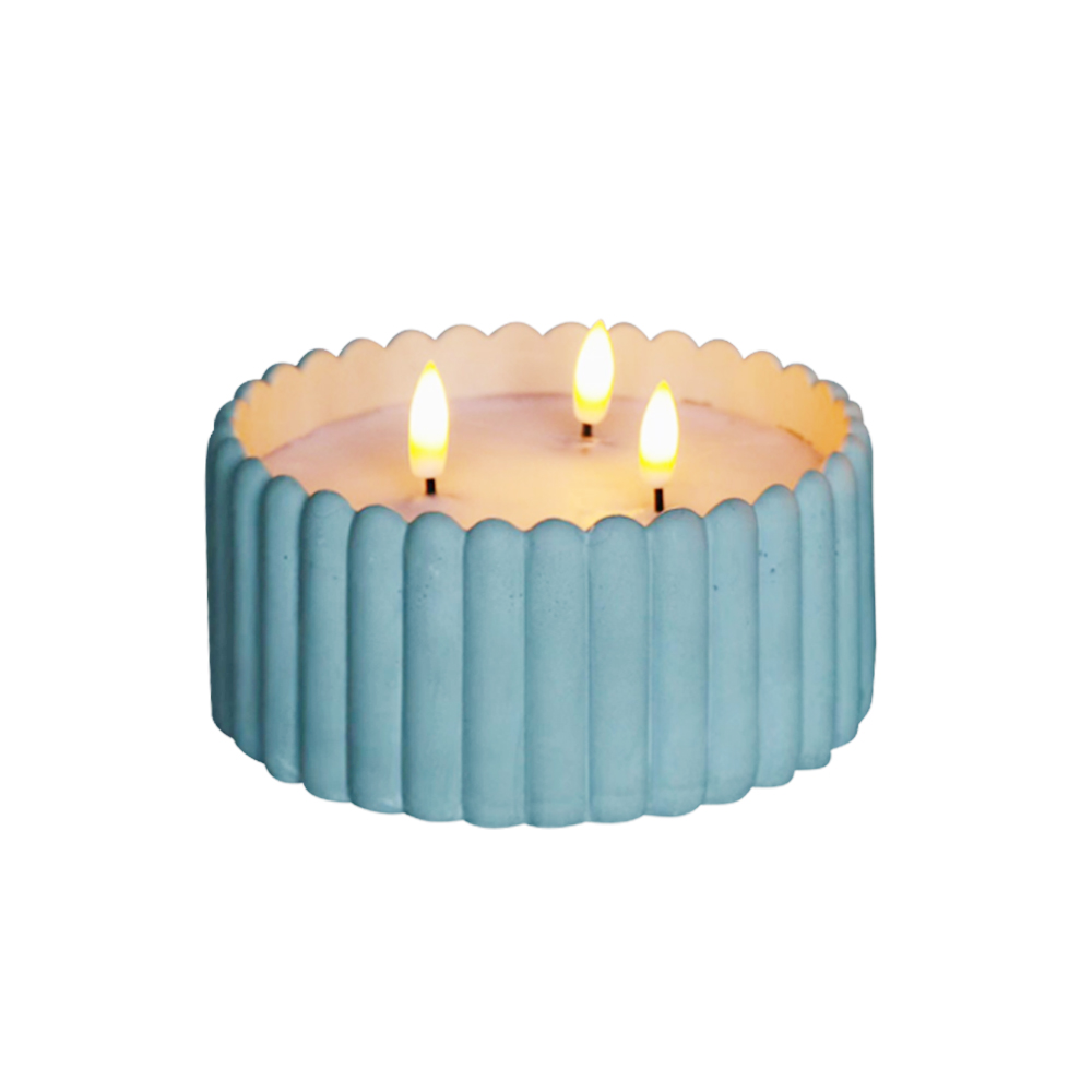 Pinangunahan ng baterya na pinatatakbo ang semento ng home semento 3D wick candle