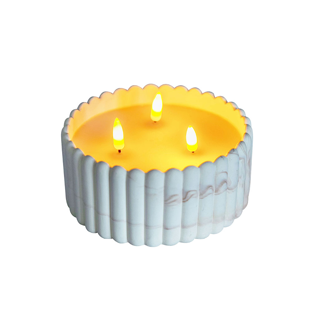 Pinangunahan ng baterya na pinatatakbo ang semento ng home semento 3D wick candle