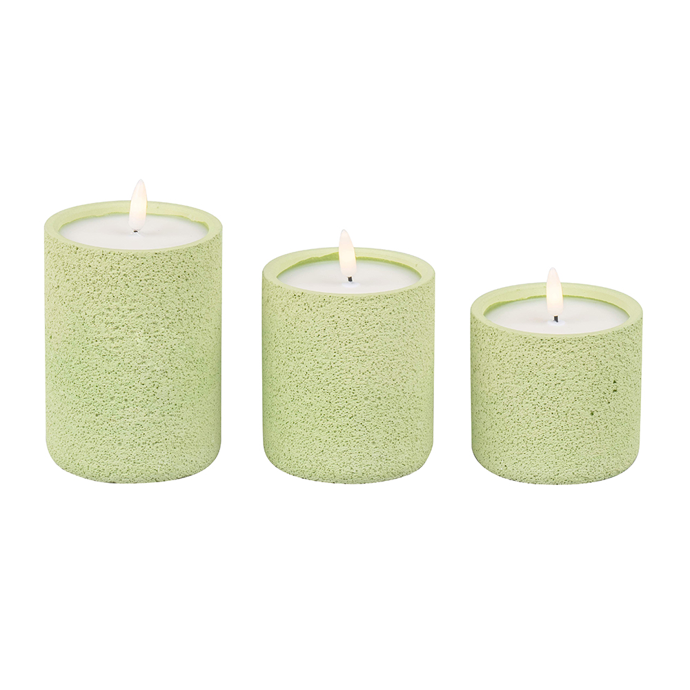 LED Cement 3D wick baterya pinatatakbo ang remote control candle